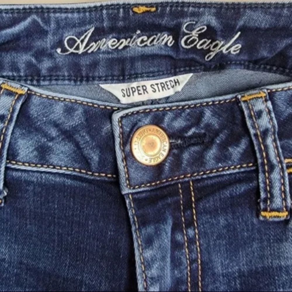 American Eagle Acid Wash Skinny Ankle Zip Jegging Jeans - Picture 6 of 7